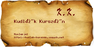 Kudlák Kurszán névjegykártya